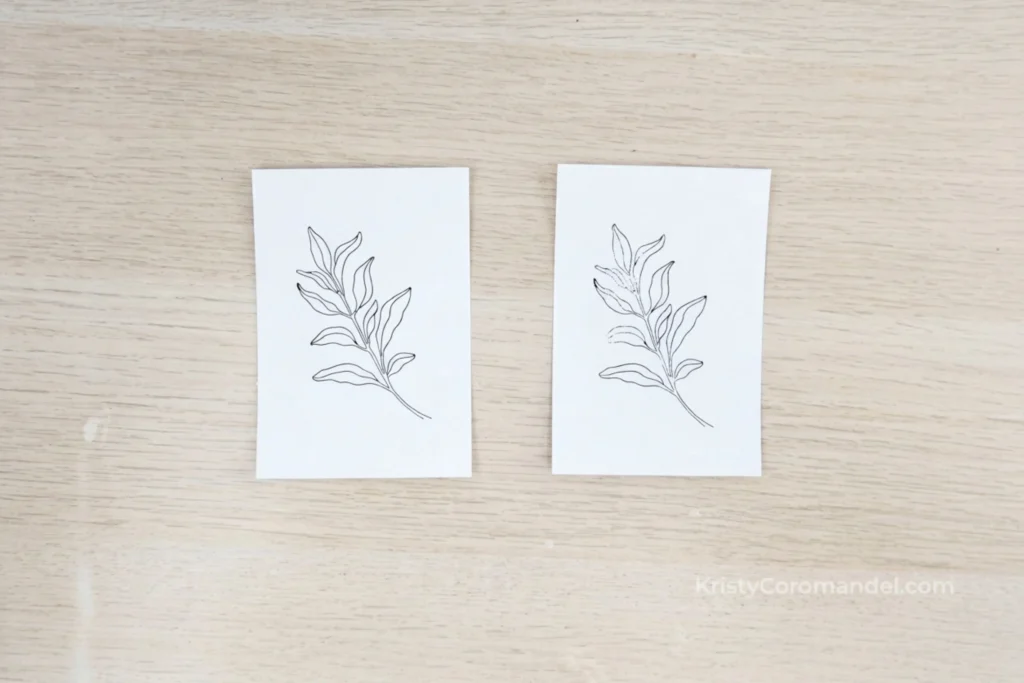 Blotchy stamped image vs clean crisp stamped image — basic stamping technique results